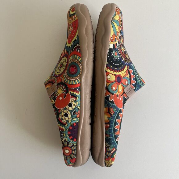 Uin Blossom Malaga Women's Slip On Mules Boho Floral Colorful Canvas Size 8.5 - Picture 7 of 9